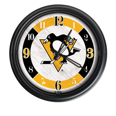 Pittsburgh Penguins Logo Indoor/Outdoor Logo LED Clock from Holland Bar Stool Co Home Sports Decor for gifts