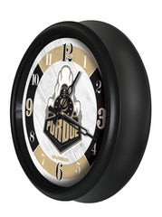 Purdue Boilermakers Logo Indoor/Outdoor Logo LED Clock from Holland Bar Stool Co Home Sports Decor for gifts Side View
