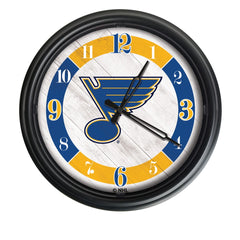 St. Louis Blues Logo Indoor/Outdoor Logo LED Clock from Holland Bar Stool Co Home Sports Decor for gifts