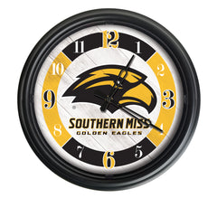 University of Southern Miss Golden Eagles Logo Indoor/Outdoor Logo LED Clock from Holland Bar Stool Co Home Sports Decor for gifts