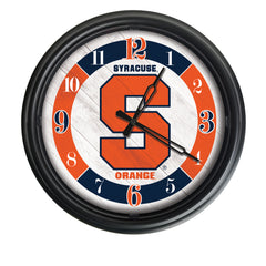 Syracuse Orange Logo Indoor/Outdoor Logo LED Clock from Holland Bar Stool Co Home Sports Decor for gifts