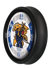 Kentucky Wildcats Logo LED Outdoor Clock by Holland Bar Stool Company Home Sports Decor Gift Idea Side View