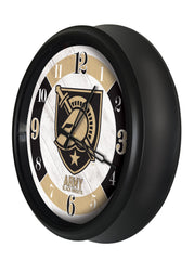 US Military Academy Army Black Knights Logo LED Outdoor Clock by Holland Bar Stool Company Home Sports Decor Gift Idea Side View