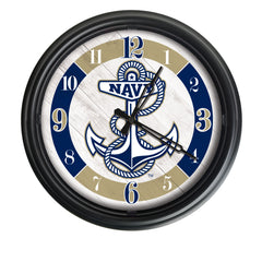 US Naval Academy Midshipmen Logo LED Outdoor Clock by Holland Bar Stool Company Home Sports Decor Gift Idea