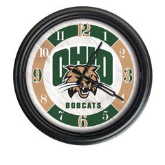 Ohio University Bobcats Logo Indoor/Outdoor Logo LED Clock from Holland Bar Stool Co Home Sports Decor for gifts
