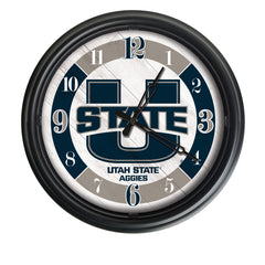 Utah State Aggies Logo LED Outdoor Clock by Holland Bar Stool Company Home Sports Decor Gift Idea