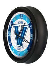 Villanova Wildcats Logo LED Outdoor Clock by Holland Bar Stool Company Home Sports Decor Gift Idea Side View