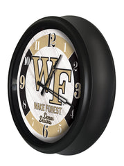 Wake Forest Demon Deacons Logo LED Outdoor Clock by Holland Bar Stool Company Home Sports Decor Gift Idea Side View