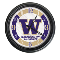 Washington Huskies Logo LED Outdoor Clock by Holland Bar Stool Company Home Sports Decor Gift Idea