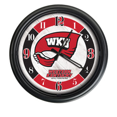 Western Kentucky Hilltoppers Logo LED Outdoor Clock by Holland Bar Stool Company Home Sports Decor Gift Idea