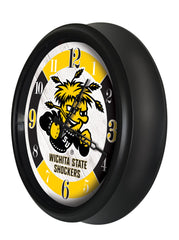 Wichita State Shockers Logo LED Outdoor Clock by Holland Bar Stool Company Home Sports Decor Gift Idea Side View