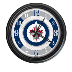 Winnipeg Jets Logo Indoor/Outdoor Logo LED Clock from Holland Bar Stool Co Home Sports Decor for gifts