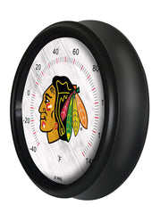 National Hockey Leagues Chicago Blackhawks Indoor/Outdoor Thermometer with LED Lights Side View