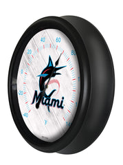 Miami Marlins Logo LED Thermometer | MLB LED Outdoor Thermometer