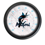 Miami Marlins Logo LED Thermometer | MLB LED Outdoor Thermometer