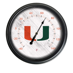 University of Miami Officially Licensed Logo Indoor - Outdoor LED Thermometer