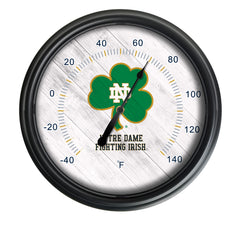 Notre Dame (Shamrock) Officially Licensed Logo Indoor - Outdoor LED Thermometer