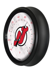 National Hockey Leagues New Jersey Devils Indoor/Outdoor Thermometer with LED Lights Side VIew