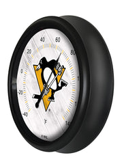 National Hockey Leagues Pittsburgh Penguins Indoor/Outdoor Thermometer with LED Lights Side View