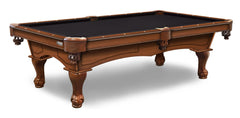 Elite-Pro Black Non-Logo Billiard Cloth on a Chardonnay Finish Pool Table