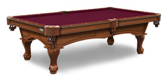 Elite-Pro Burgundy Non-Logo Billiard Cloth on a Chardonnay Finish Pool Table