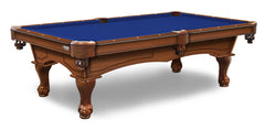 Elite-Pro Euro Blue Non-Logo Billiard Cloth on Chardonnay Pool Table