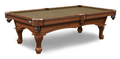 Elite-Pro Khaki Non-Logo Billiard Cloth on a Chardonnay Finish Pool Table