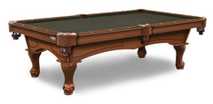Elite-Pro Olive Non-Logo Billiard Cloth on a Chardonnay Finish Pool Table