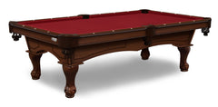 Elite-Pro Red Non-Logo Billiard Cloth on a Navajo Finish Pool Table