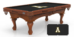App State University Officially Licensed Logo Billiard Table in Chardonnay with Logo Cloth & Claw Leg