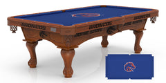 Boise State Officially Licensed Billiard Table in Chardonnay Finish with Logo Cloth & Claw Legs