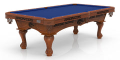 Boise State Officially Licensed Billiard Table in Chardonnay Finish with Plain Cloth & Claw Legs