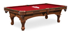 Indiana Hoosiers Officially Licensed Billiard Table in Chardonnay Finish with Logo Cloth & Claw Legs