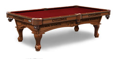Iowa State University Officially Licensed Billiard Table in Chardonnay Finish with Plain Cloth & Claw Legs