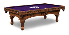 KSU Wildcats Officially Licensed Billiard Table in Chardonnay Finish with Logo Cloth & Claw Legs