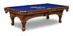 KU Jayhawks Officially Licensed Billiard Table in Chardonnay Finish with Logo Cloth & Claw Legs
