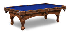 KU Jayhawks Officially Licensed Billiard Table in Chardonnay Finish with Plain Cloth & Claw Legs