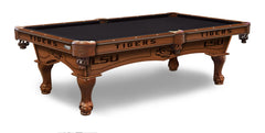 LSU Tigers Officially Licensed Billiard Table in Chardonnay Finish with Plain Cloth & Claw Legs