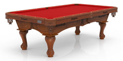 MLB's Los Angeles Angels Officially Licensed Logo Billiard Table in Chardonnay with Plain Cloth & Claw Leg