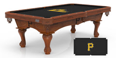 MLB's Pittsburgh Pirates Officially Licensed Logo Billiard Table in Chardonnay with Logo Cloth & Claw Leg