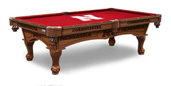 University of Nebraska Officially Licensed Billiard Table in Chardonnay Finish with Logo Cloth & Claw Legs