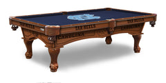 UNC Tar Heels Officially Licensed Billiard Table in Chardonnay Finish with Logo Cloth & Claw Legs