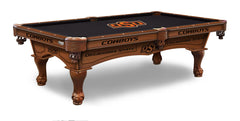 OSU Cowboys Officially Licensed Billiard Table in Chardonnay Finish with Logo Cloth & Claw Legs