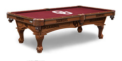 Oklahoma Sooners Officially Licensed Billiard Table in Chardonnay Finish with Logo Cloth & Claw Legs