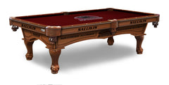 SIU Salukis Officially Licensed Billiard Table in Chardonnay Finish with Logo Cloth & Claw Legs