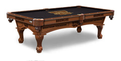 WMU Broncos Officially Licensed Billiard Table in Chardonnay Finish with Logo Cloth & Claw Legs