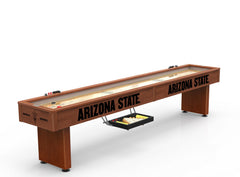 Arizona State University Sun Devils Laser Engraved Logo Shuffleboard Table Shown in Chardonnay Finish