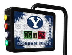 Brigham Young University Cougars Logo Shuffleboard Table Scoreboard Closeup View