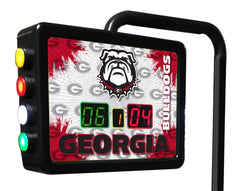 University of Georgia Bulldogs Logo Electronic Shuffleboard Table Scoring Unit Close Up