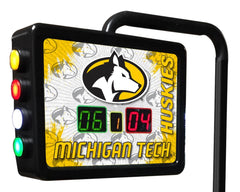Michigan Tech University Huskies Logo Electronic Shuffleboard Table Scoring Unit Close Up